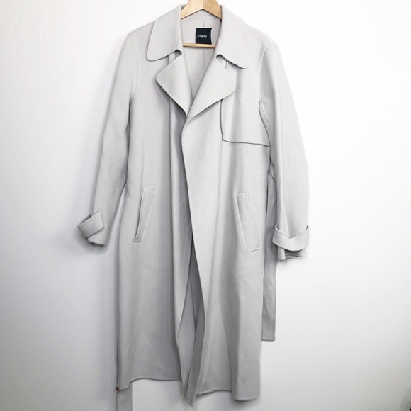 THEORY Stone Winsome wrap wool trenchcoat - Picture 8 of 14